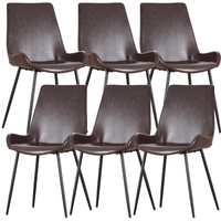 Brando PU Leather Upholstered Dining Chair Metal Leg - Brown