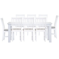 Laelia Dining Table Chair Acacia Wood Coastal Furniture - White