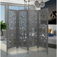 Bogota 4 Panel Room Divider Screen Privacy Shoji Timber Wood Stand