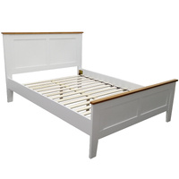 Smoky Bed Frame Mattress Base Solid Rubber Timber Wood - White