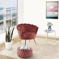 Bloomer Velvet Fabric Accent Sofa Love Chair