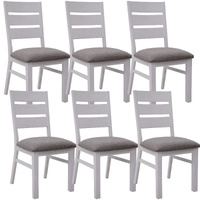 Plumeria Dining Chair Solid Acacia Wood Dining Furniture - White Brush