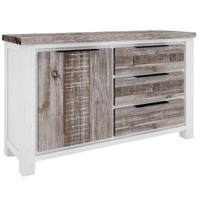 Plumeria Buffet Table Door Drawer Solid Acacia Timber - White Brush