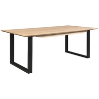 Aconite Dining Table Solid Messmate Timber Wood Black Metal Leg - Natural