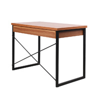 Metal Desk with Drawer - Wooden Top