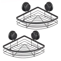 2 Pack Corner Shower Caddy Shelf Basket Rack with Premium Vacuum Suction Cup No-Drilling for Bathroom and Kitchen