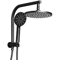 WELS 9'' Rain Shower Head Set Round Handheld High Pressure Wall