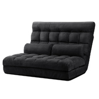 Lounge Sofa Bed 2-seater Floor Folding Fabric