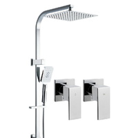 WELS 10'' Rain  Set Round Handheld High Pressure Wall Chrome