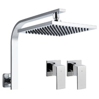 WElS 8'' Rain Shower Head Set Square High Pressure Wall Arm DIY