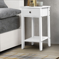 Timonium Bedside Tables Drawer Side Table Nightstand White Storage Cabinet White Shelf