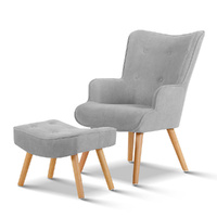 Armchair Lounge Chair Fabric Sofa Accent Chairs and Ottoman