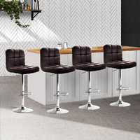 Set of 4 Bar Stools Gas lift Swivel - Steel