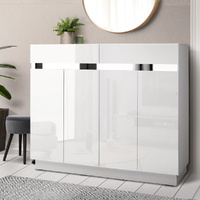 120cm Shoe Cabinet Shoes Storage Rack High Gloss Cupboard Drawers