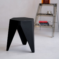 Set of 2 Puzzle Stool Plastic Stacking Bar Stools Dining Chairs Kitchen