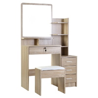 Dressing Table Mirror Stool Set Vanity Makeup Desk Organizer Drawer