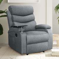 Recliner Chair Armchair Lounge Sofa Chairs Couch Black Tray Table