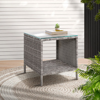 Side Table Coffee Patio Outdoor Furniture Rattan Desk Indoor Garden