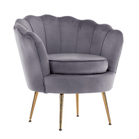 La Bella Shell Scallop Lounge Chair Accent Velvet