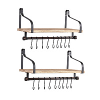 Floating Shelf Brackets Wall Shelves Mount Display Rack Storage Hook