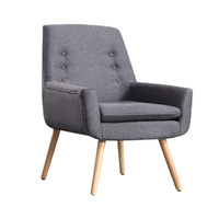 2x Upholstered Fabric Dining Chair Kitchen Wooden Modern Cafe Chairs