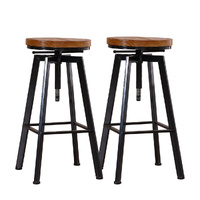 Industrial Bar Stools Kitchen Stool Wooden Barstools Swivel