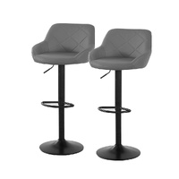 2x Bar Stools Kitchen Barstools PU Leather Chairs Gas Lift Swivel