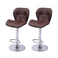 2x Bar Stools Kitchen Barstools PU Leather Chairs Gas Lift Swivel