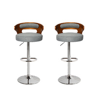 1x Bar Stools Kitchen Gas Lift Wooden Beech Stool Chair Swivel Barstools