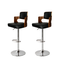 1x Bar Stools Kitchen Gas Lift Wooden Beech Stool Chair Swivel Barstools