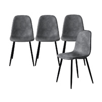 4x Dining Chairs Kitchen Table Chair Lounge Room Padded Seat PU Leather