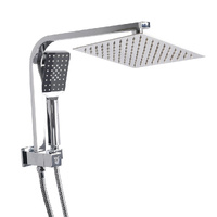 Rain Shower Head Set Square Brass Taps Mixer Handheld High Pressure