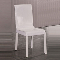 2x Steel Frame Leatherette Medium High Back rest Dining Chairs with Wooden legs