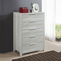 Tallboy with 5 Storage Drawers Natural Wood like MDF