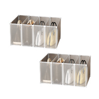 1 Tier Multifunctional PP Plastic Bag Box Portable Cubby DIY Storage Shelves Stackable Handbag Purse Organiser