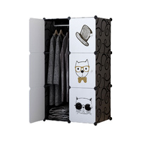 6 Cubes Portable Wardrobe Divide-Grid Modular Storage Organiser Foldable Closet