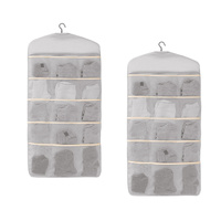 Double Sided Hanging Storage Bag Underwear Bra Socks Mesh Pocket Hanger Home Organiser