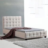 Clare King Single Fabric Deluxe Bed Frame