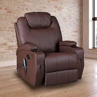Massage Sofa Chair Recliner 360 Degree Swivel PU Leather Lounge 8 Point Heated