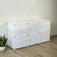 White Cube DIY Shoe Cabinet Rack Storage Portable Stackable Organiser Stand.