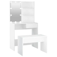 Dressing Table Set with LED Engineered Wood