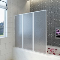 Shower Bath Screen Wall 3 Panels Foldable