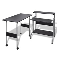 2 Piece Computer Desk with Pull-out Keyboard Tray