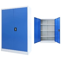 Office Cabinet with 2 Doors Grey Steel
