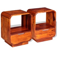 Norwich Nightstand with Drawer Solid Sheesham Wood 40x30x50 cm