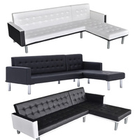 Bradfordville L-shaped Sofa Bed Faux Leather