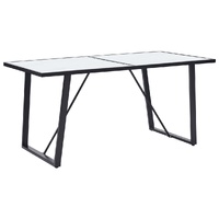 Dining Table White Tempered Glass