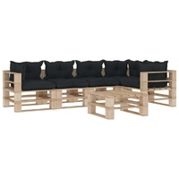 6 Piece Garden Lounge Set Pallets Wood