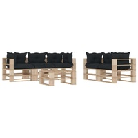 6 Piece Garden Lounge Set Pallets Wood