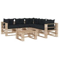 6 Piece Garden Lounge Set Pallets Wood